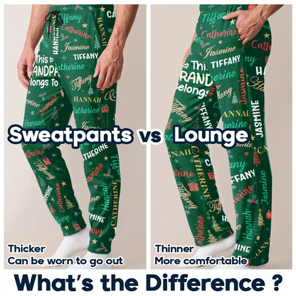 Christmas Gift For Grandpa Papa - Personalized Grandkids Name Pajama Pants