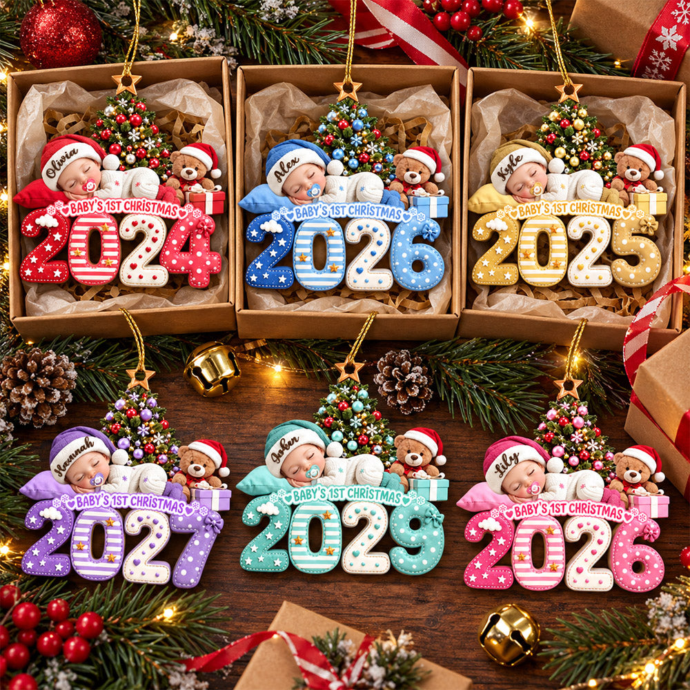 Personalized Baby’s First Christmas Acrylic Ornament, Gifts For New Moms, New Dads, New Parents MI209