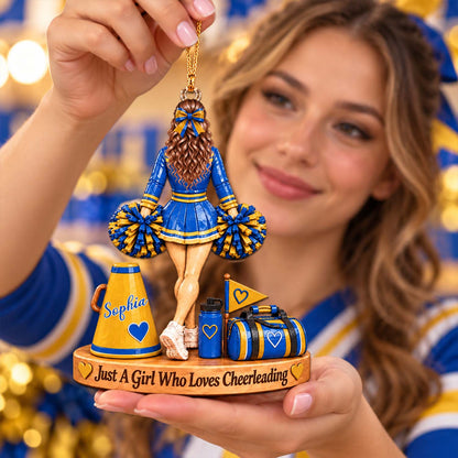 Custom Cheerleader Acrylic Ornament, Senior Night Cheer Girl, Cheer Coach Gift L0411