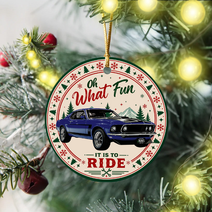 Custom Car Photo Oh What Fun It's To Ride Acrylic Ornament, Christmas Gift for Car Lovers CH07 180572