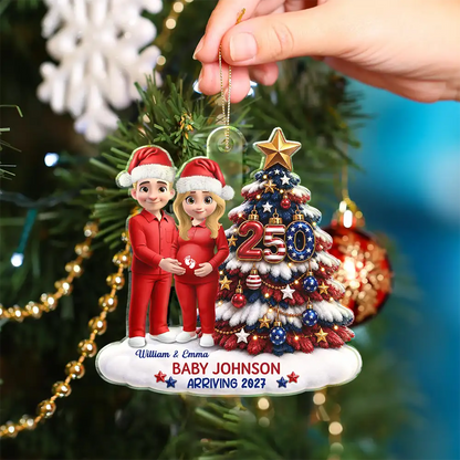 Baby's First Christmas Expecting Mom Gift - Personalized A250 Acrylic Ornament