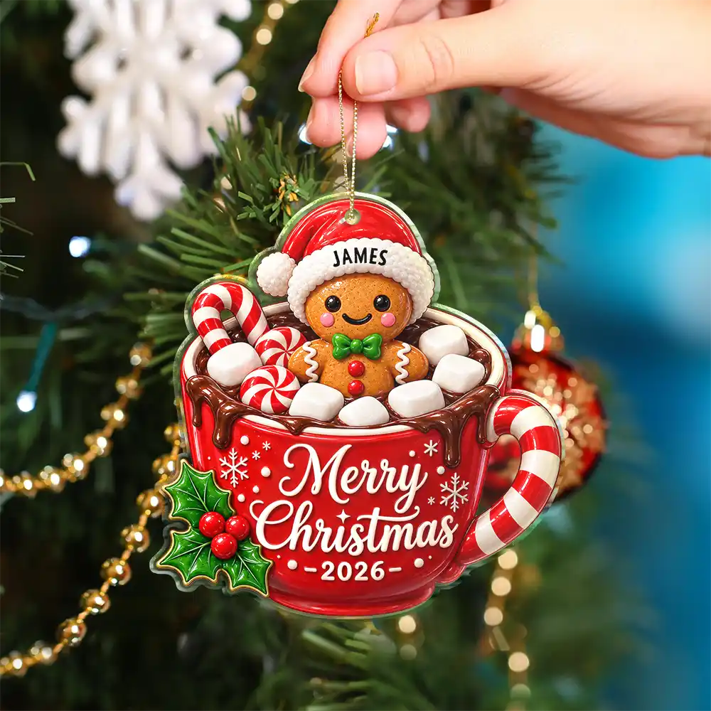 Christmas Gift For Family - Personalized Gingerbread Acrylic Ornament