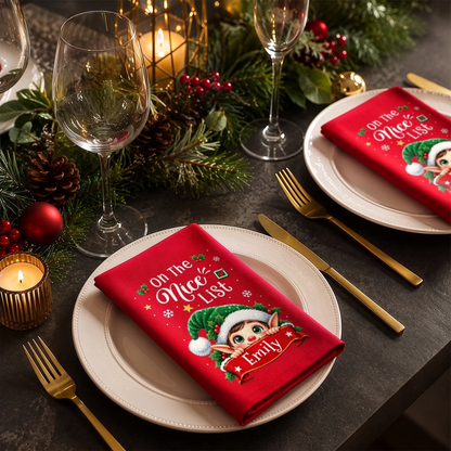 Custom Cotton Napkin - Personalized Christmas Birthday Gifts For Mom, Dad, Brother, Sister - Joy All Around