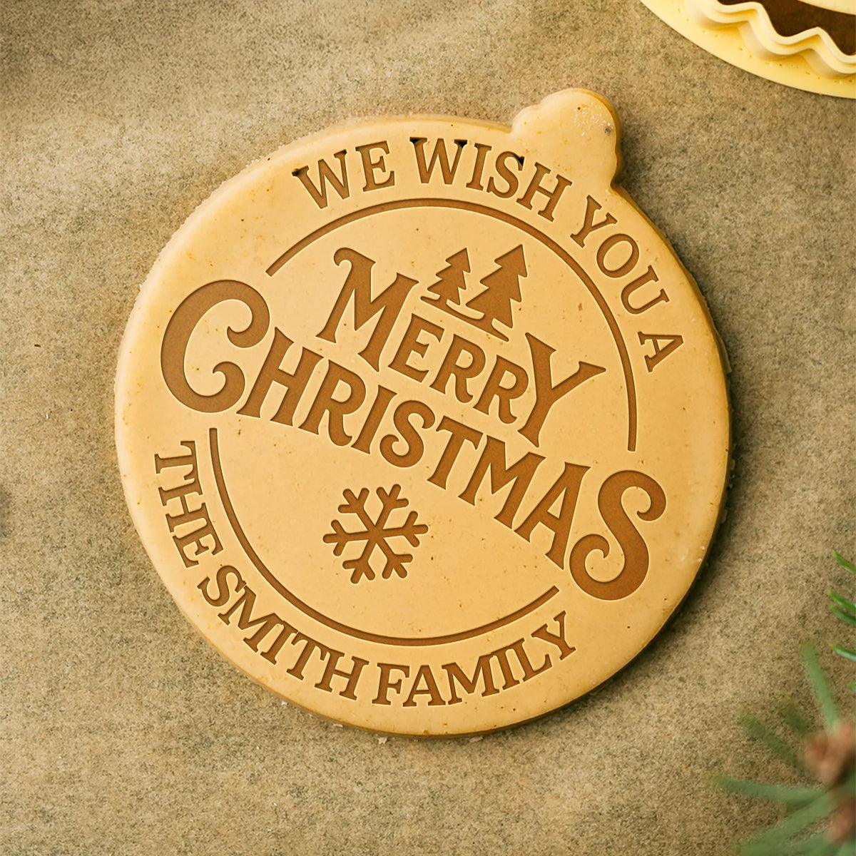 Personalized We Wish You A Merry Christmas Cookie Stamp - Holiday Baking Gift For Family LM32 670517