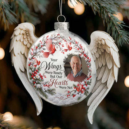 Your Wings Were Ready But My Heart Was Not 3D Ball With Wings - Personalized Ornament