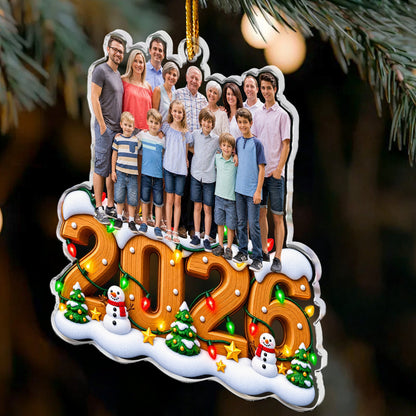 Custom Photo 2026, 2027 Family, Kids, Friends, Coworker - Personalized Ornament