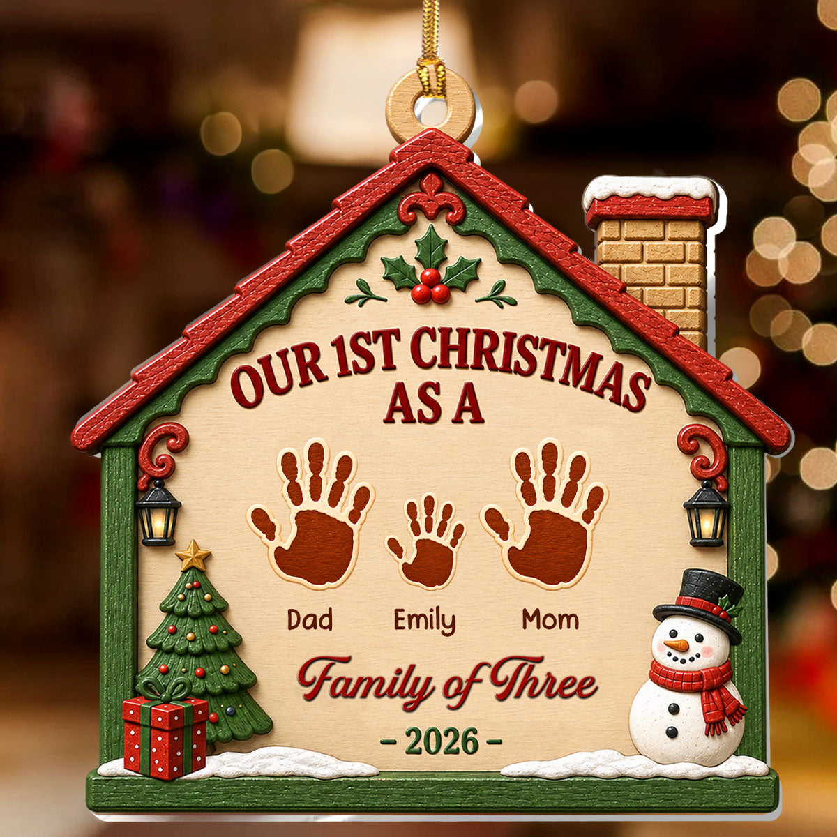 First Christmas Together - Personalized 2-Layered Wooden Ornament