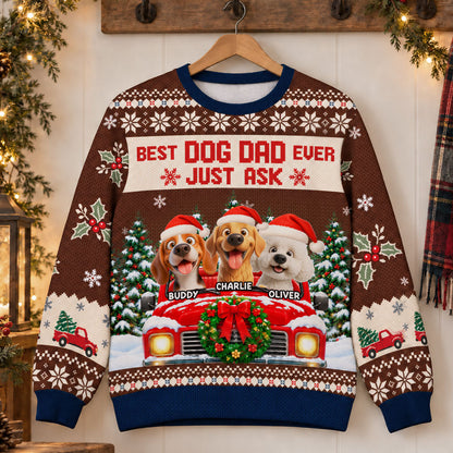 Best Dog Mom Ever Just Ask - Personalized All-Over-Print Sweatshirt