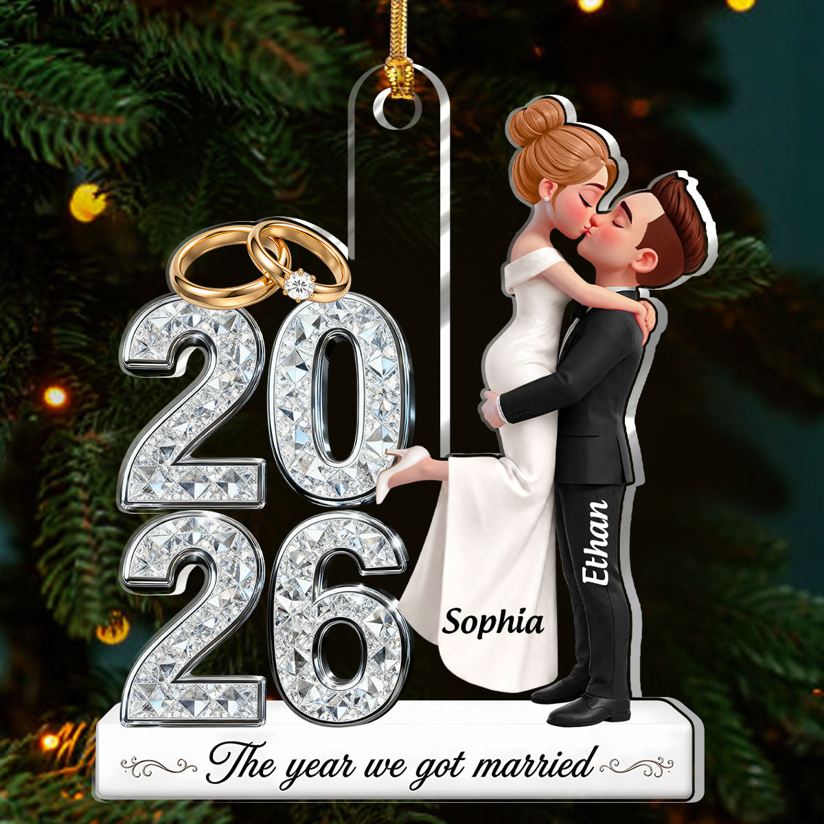 The Year We Got Married - Personalized 1-Layer Acrylic Ornament