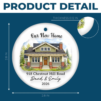 Custom Photo New Home Ceramic Ornament - Personalized Anniversary Christmas Wedding Gifts For Husband And Wife, Him And Her - Love Grows Best In Our House
