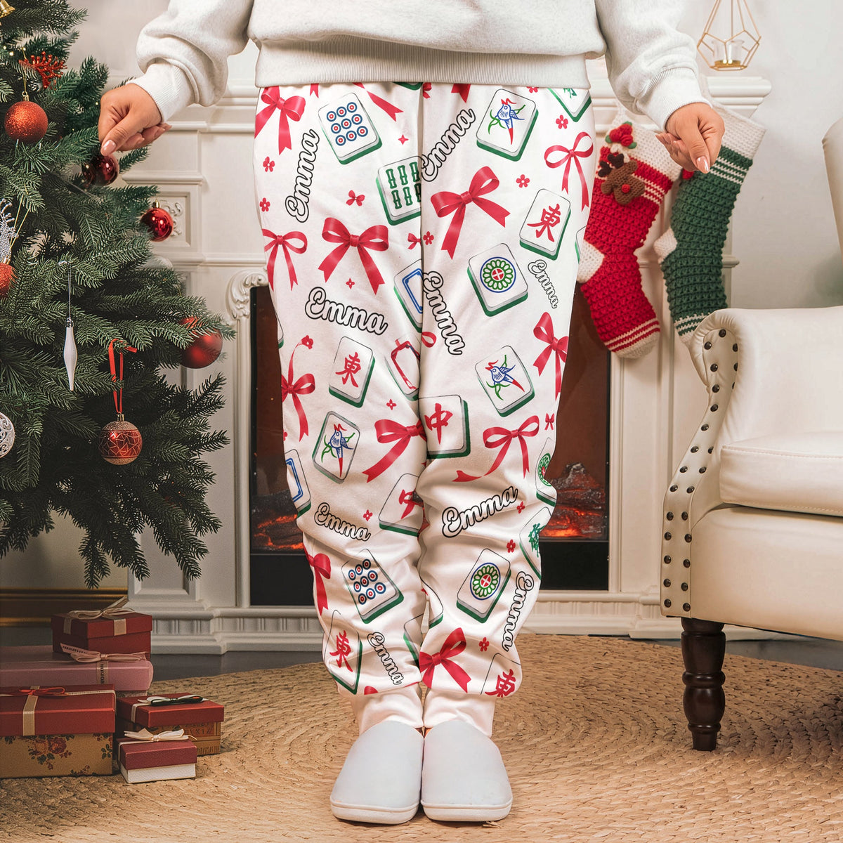 Mahjong Custom Name Gift For Mahjong Lovers, Mahjong Girls - Personalized Lounge Pants