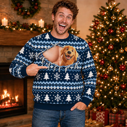 Custom Christmas Sweatshirt for Dog Dad, Dog Lovers • Forever Sassy - Personalized All-Over-Print Sweatshirt