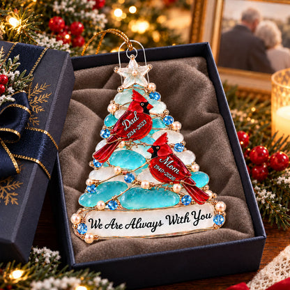Heartwarming Remembrance Always With You Cardinal Christmas Tree - Personalized Acrylic Ornament - Christmas Memorial Keepsake, Remembrance, Sympathy Gift
