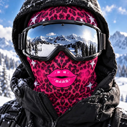 Funny Matching Gift For Skier Besties - Personalized Glam Face Balaclava Face Mask