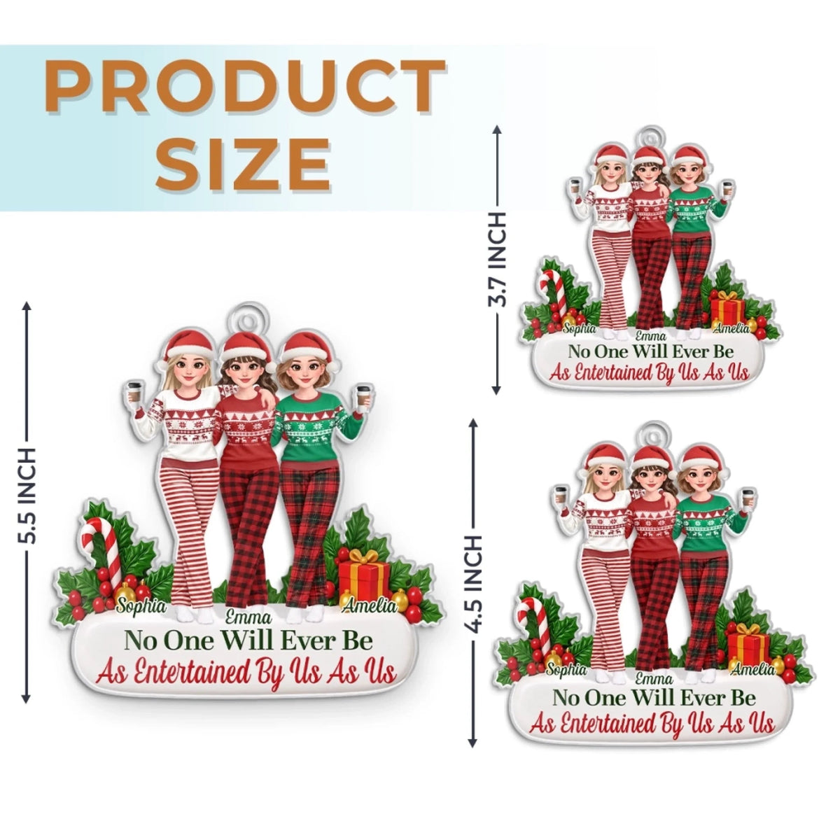 Custom Name Funny Christmas Gifts for Women - Personalized Ornament