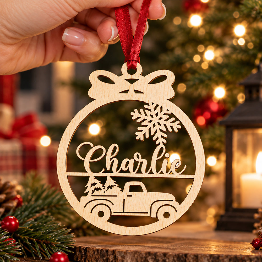 Personalized Name Christmas Wood Ornament Family Gift HA75 919182
