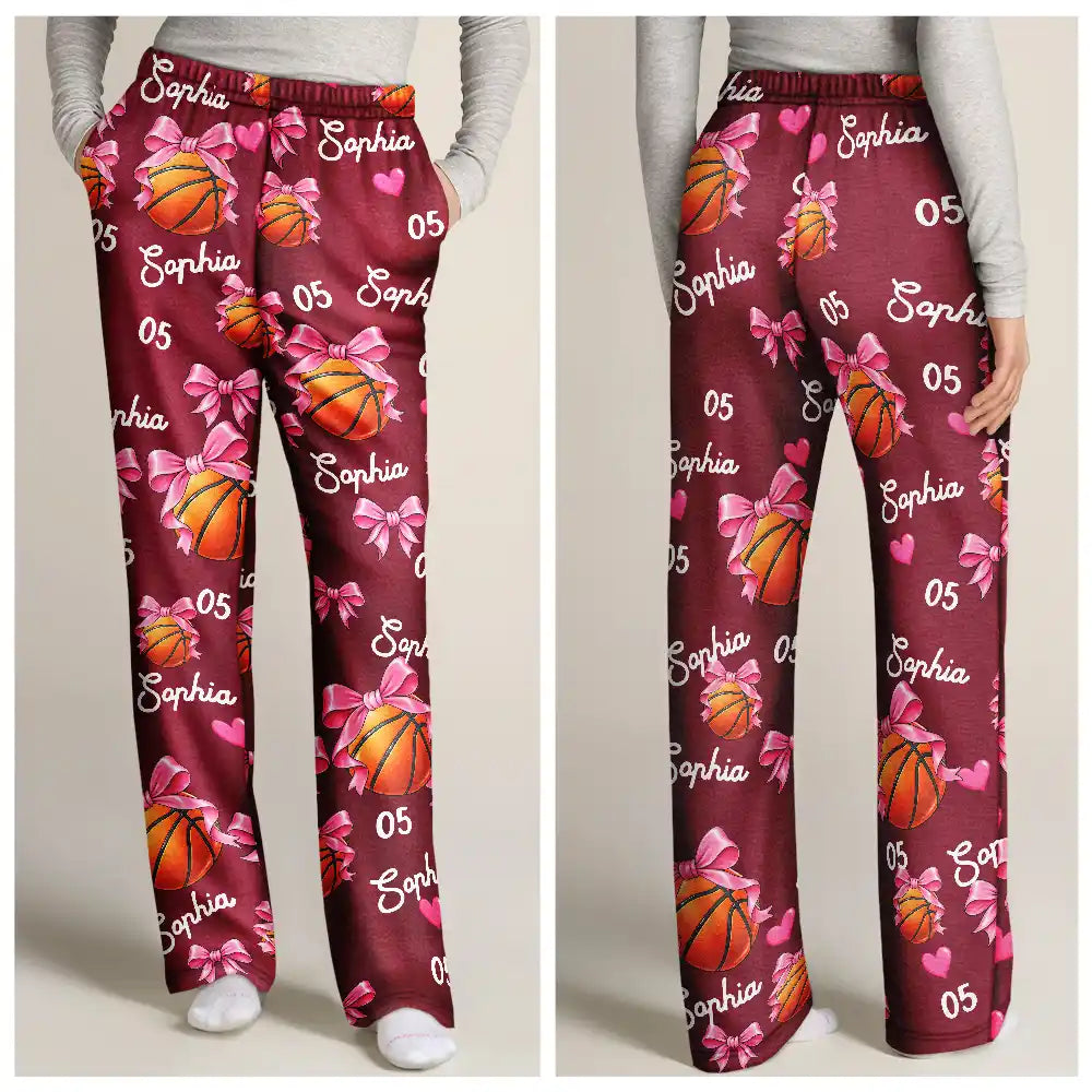 Christmas Gift For Sports Lovers - Personalized Coquette Bow Star Lightning Pajama Pants