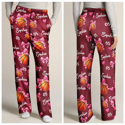 Christmas Gift For Sports Lovers - Personalized Coquette Bow Star Lightning Pajama Pants