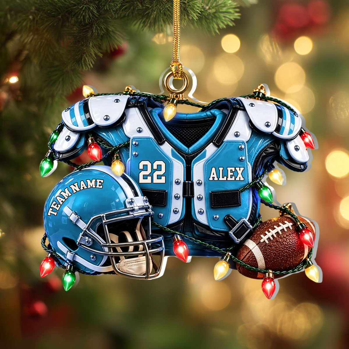 Personalized Football Player Gear - Personalized 1-Layer Acrylic Ornament