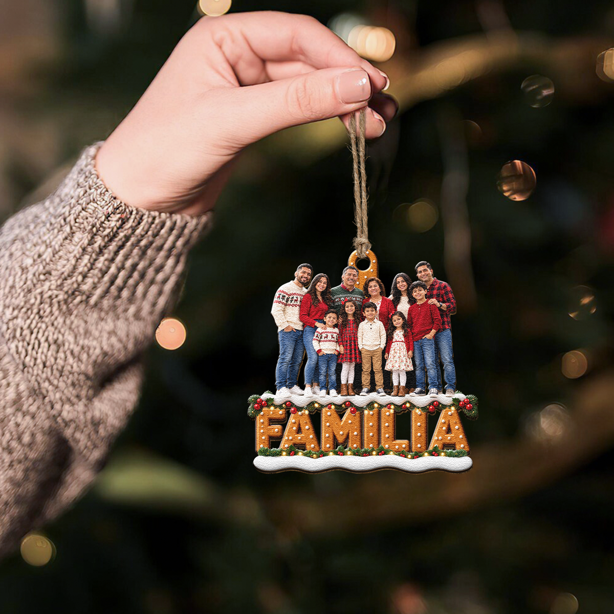Custom Photo Ornament Gift For Family Parents Grandparents - Personalized Ornament