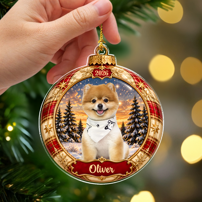 Custom Dog Cat Photo Acrylic Ornament Christmas Tree Decor HA75 919524