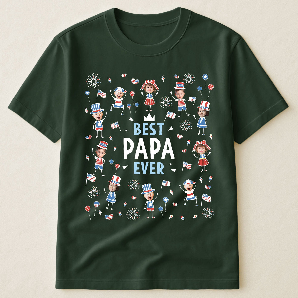 Best Dad Ever USA Flag - Personalized Shirt