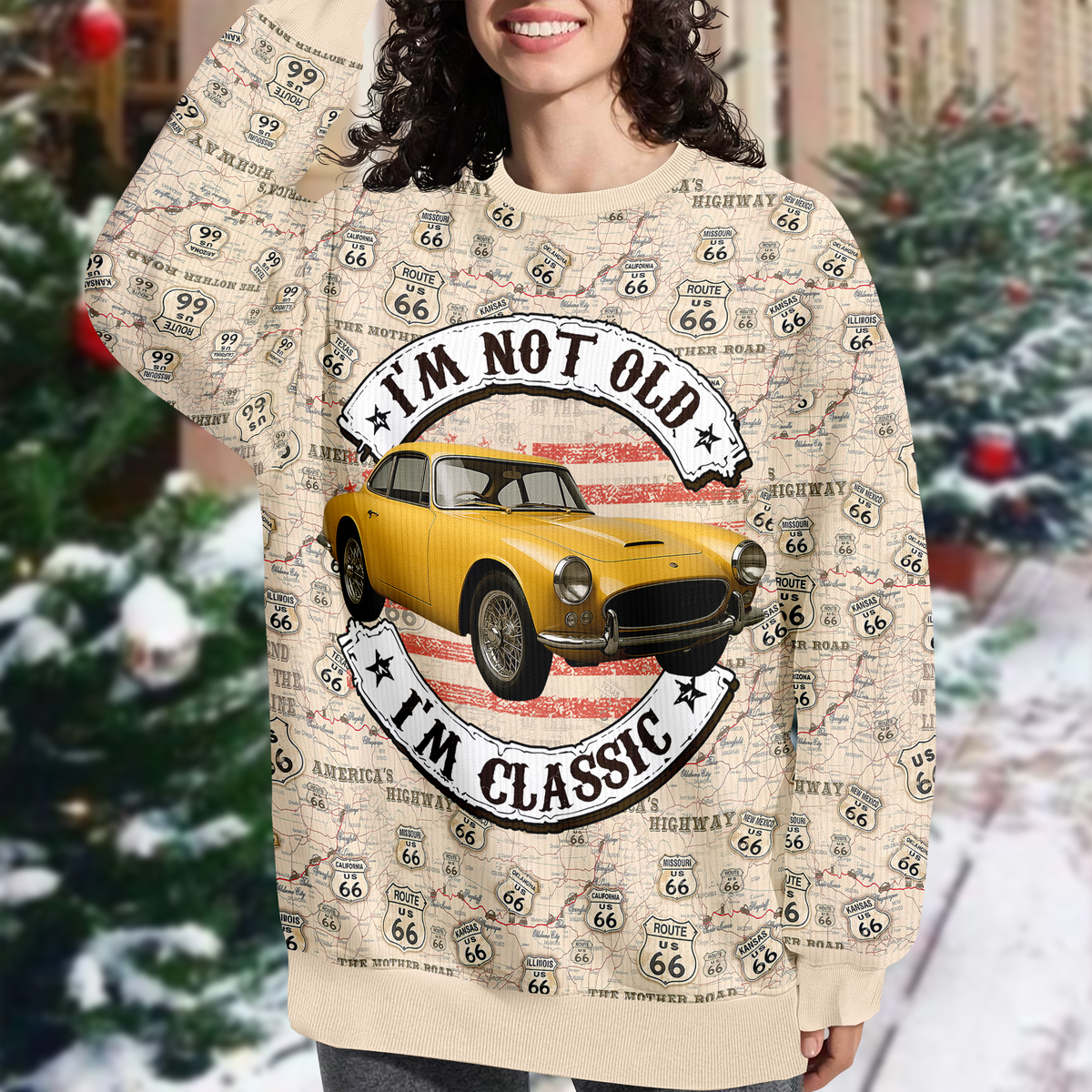 This Is How I Roll - Custom Car Photo Route 66 Ugly Sweater CH07 899710