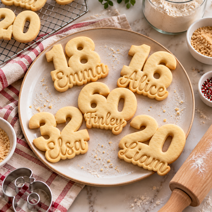 Personalized Name with Number Cookie Stamp, Birthday Part Gift LM32 670513