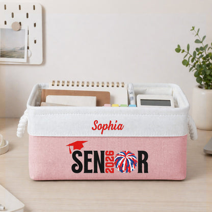 Graduation Sport Senior Basket For Daughter, Son, Club - Personalized Storage Basket