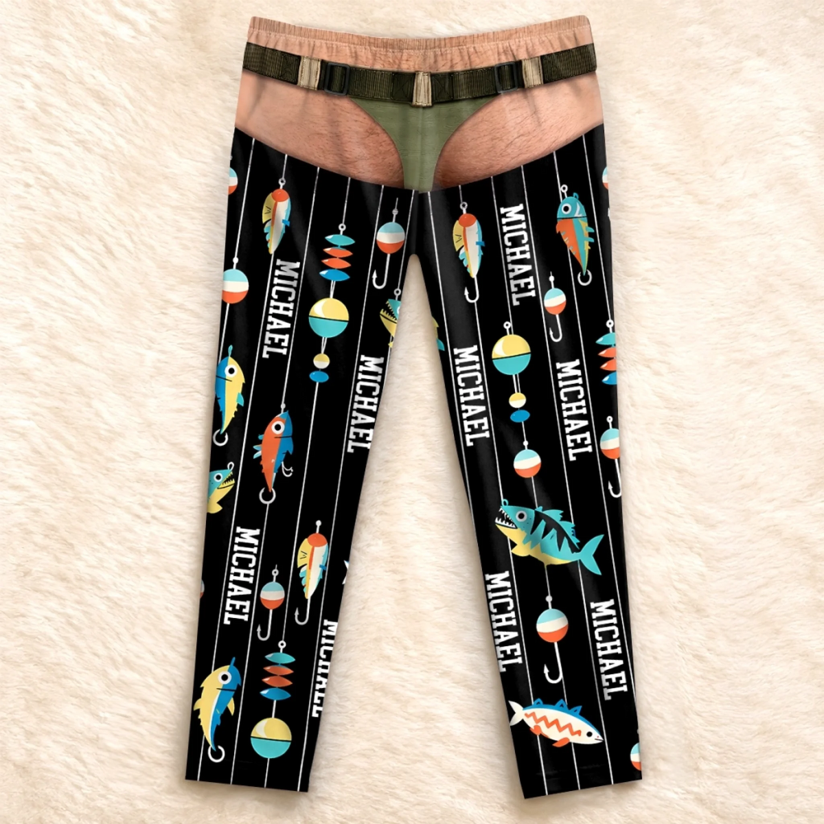 Custom Name Hook and Lure Gifts for Men - Personalized Pajama Pants