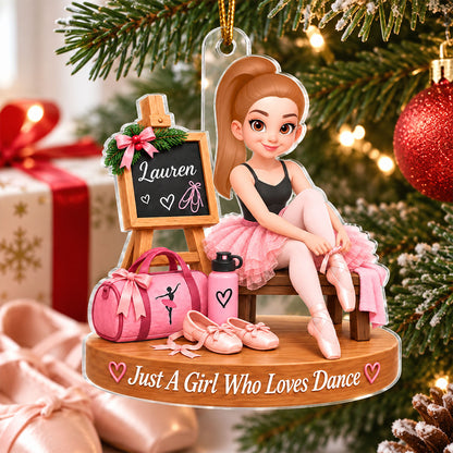 Custom Ballet Girl Name - Personalized Acrylic Ornament - Christmas Gift for Daughter, Granddaughter, Holiday Keepsake for Dancers