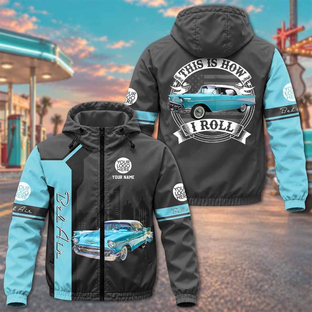 This Is How I Roll - Custom Photo Classic Car Windbreaker Jacket - Personalized Name Car Jacket A2110