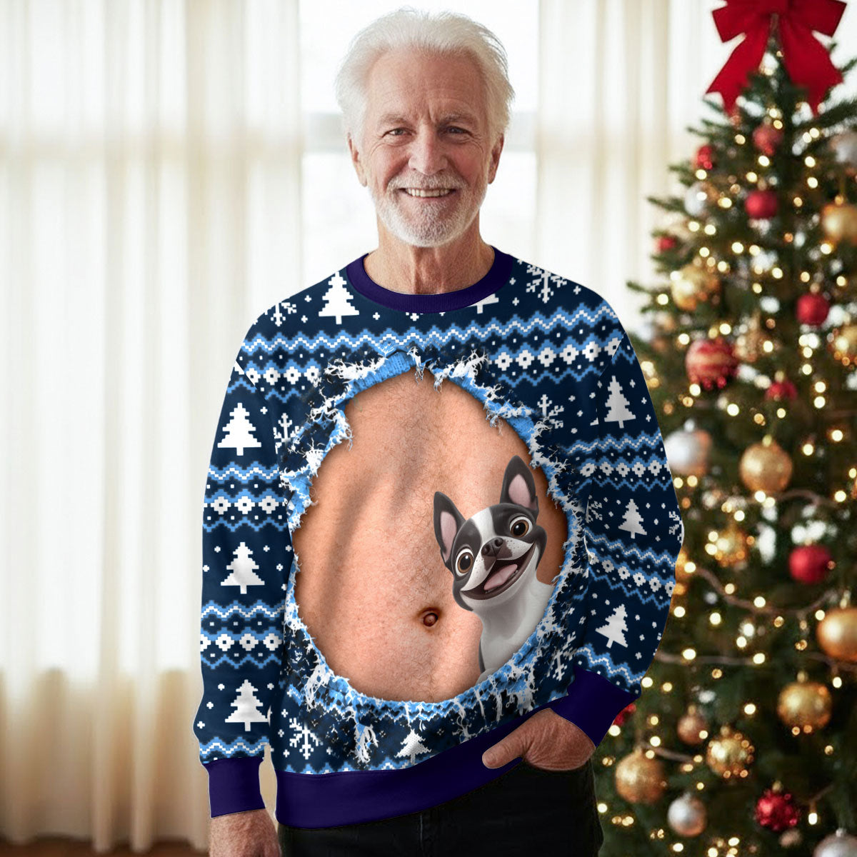 Custom Christmas Sweatshirt for Dog Dad, Dog Lovers • Forever Annoying - Personalized All-Over-Print Sweatshirt