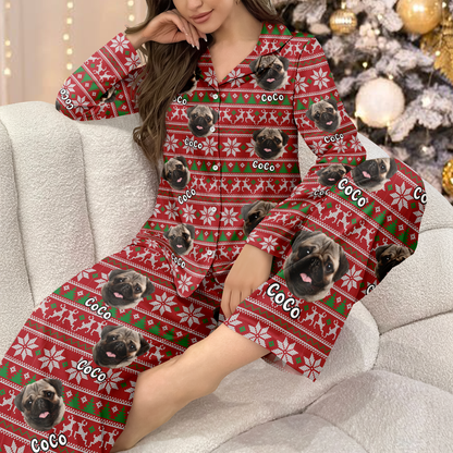 Dth Custom Dog Photo For Christmas Pajamas Th10 896285