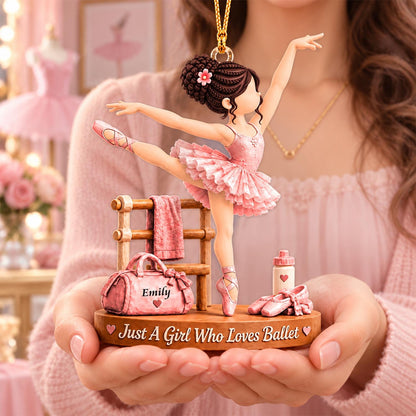 Just A Girl Who Loves Ballet, Personalized Ballet Ornament, Custom Player Name Gift, Gift For Ballet Players Ballet Lovers MI209