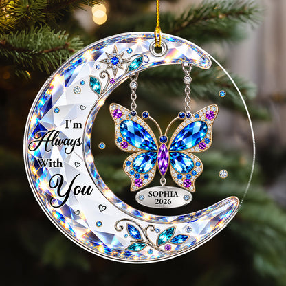 Starlit Butterfly Moon - Personalized Acrylic Ornament