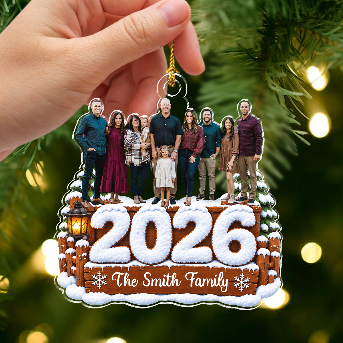 Custom Photo Family Christmas Memorial Acrylic Ornament HO82 903862