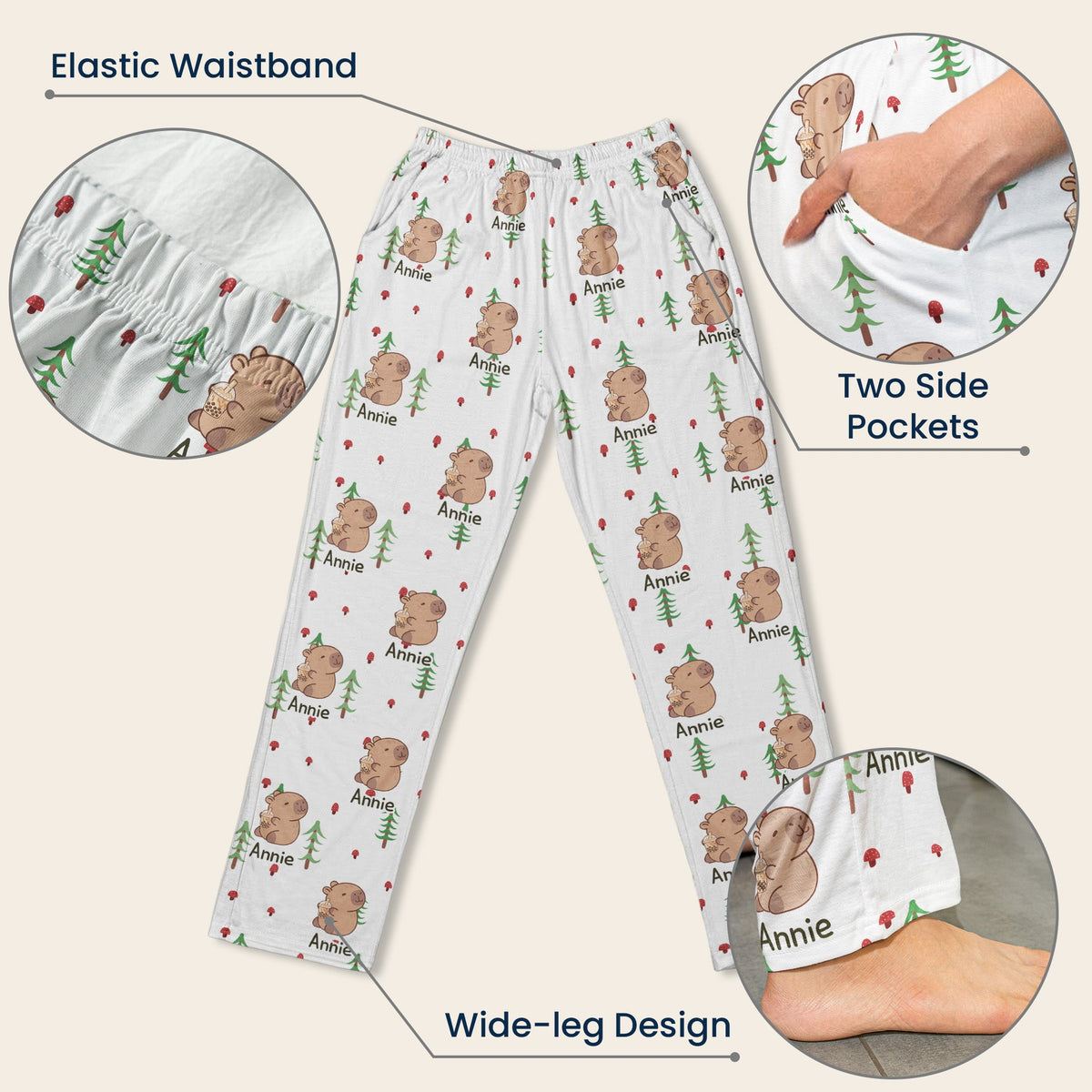 Cute Capybara Gift For Capybara Lovers - Personalized Lounge Pants