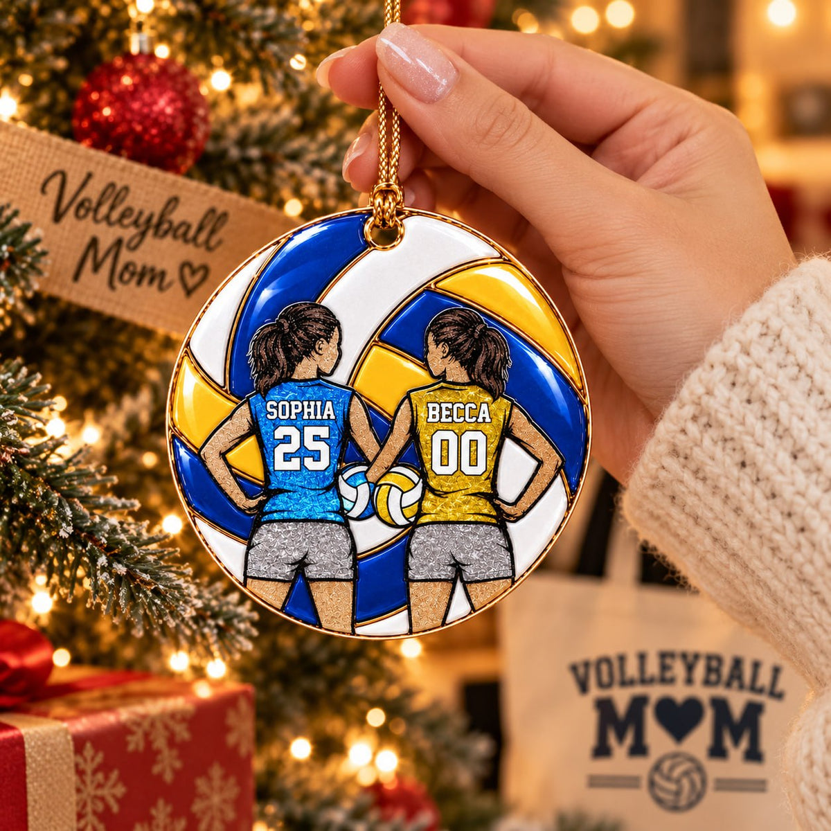 Personalized Volleyball Christmas Ornament, Custom Player Gift, Volleyball Lovers Christmas Gift T1807