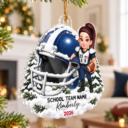 Football Design For Boy Girl - Personalized Acrylic Ornament - Gift For Granddaughter, Grandson