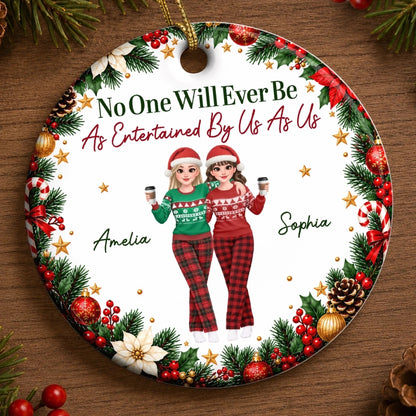 Custom Name Funny Christmas Gifts for Women - Personalized Ceramic Ornament
