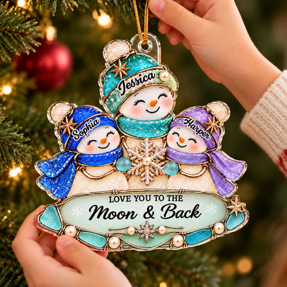 Grandkids Melt My Heart Grandma Grandchildren Snowman 2D Flat Printed - Personalized Acrylic Ornament - Christmas Decor For Grandma