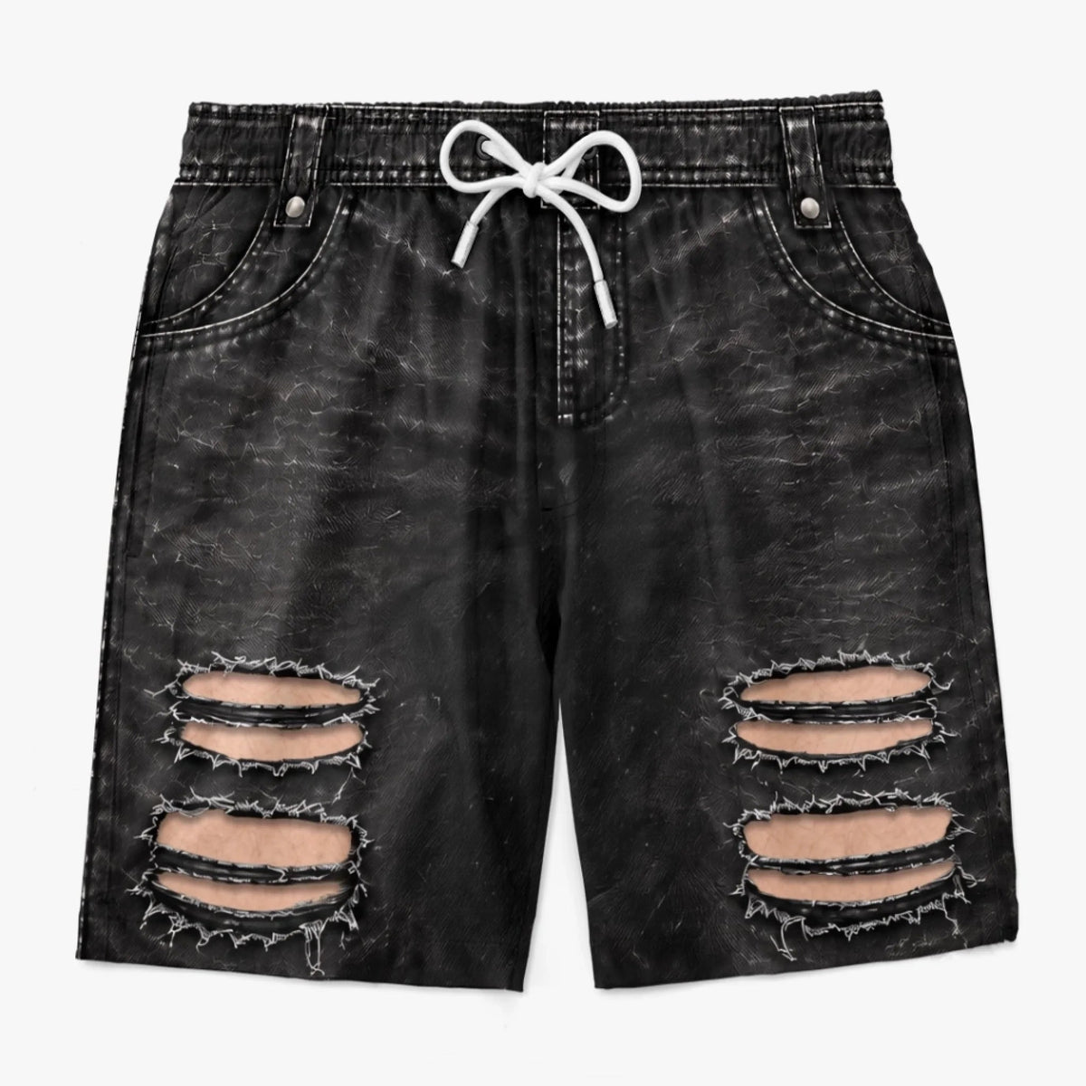 Custom Funny Garage Ripped Butt Illusion Beachwear For Men - Men Swim Trunks