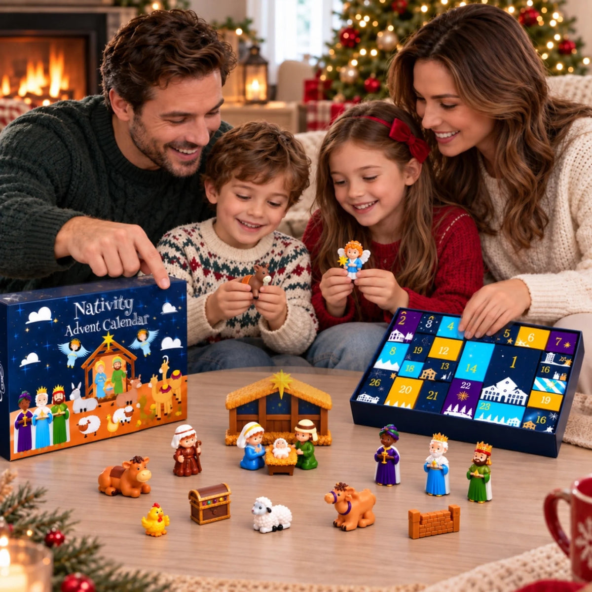 Christmas Nativity Advent Calendar - 24-Day Countdown Gift for Kids