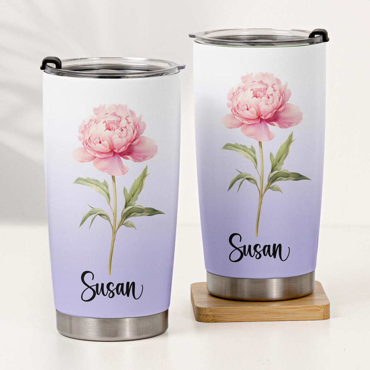 Custom Birth Flower & Name Colorful New Version Gifts For Her, BFF, Coworkers - Personalized Tumbler Cup