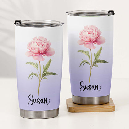 Custom Birth Flower & Name Colorful New Version Gifts For Her, BFF, Coworkers - Personalized Tumbler Cup