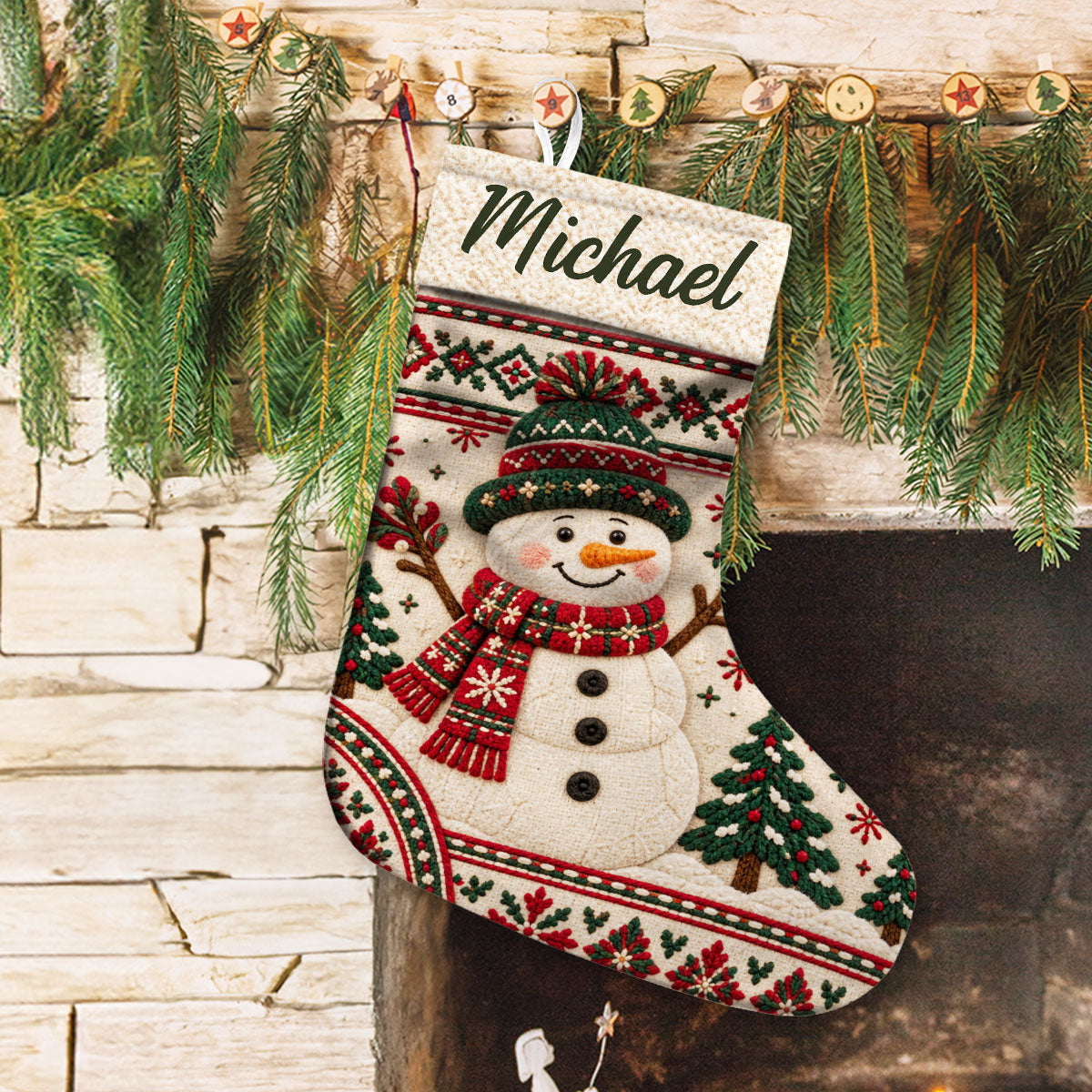 Snowman Family - Personalized Christmas Stocking
