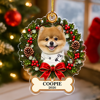 Personalized Pet Photo Christmas Acrylic Ornament Dog Lover Gift CH07 180746