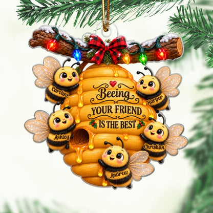 Beeing Your Friend Is The Best 2D Flat – Personalized Acrylic Ornament – Cute Friendship Christmas Gift For Best Friends