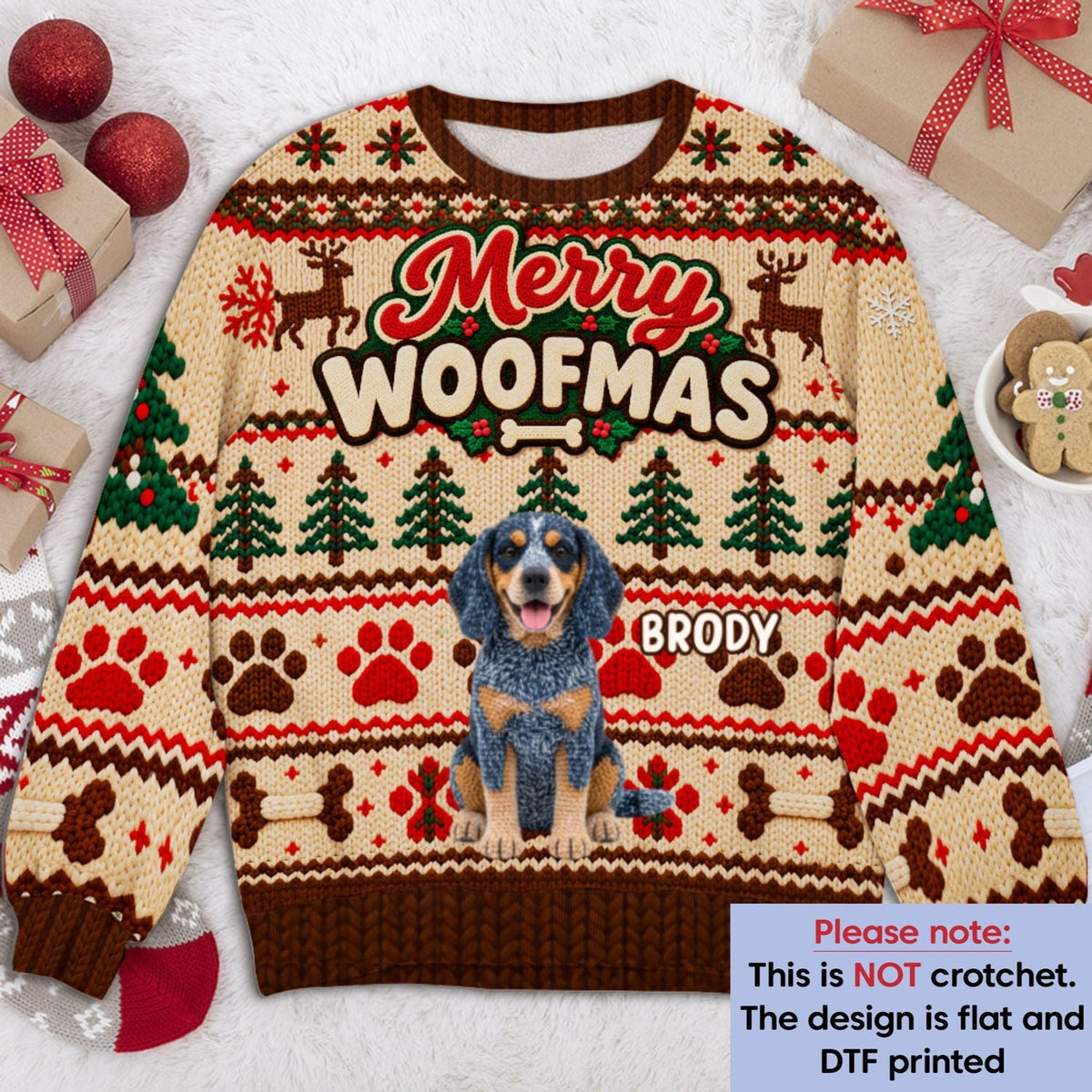 Happy Pawliday - Personalized All-Over-Print Sweatshirt